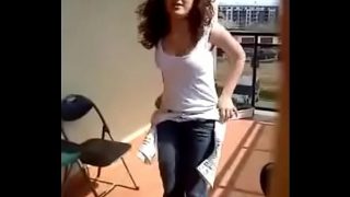 POLISH TEEN STRIP ON BALCONY- more videos on xxtits.com