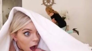 Step Daughter Trisha Parks Gives Handjob And Blowjob To Dad Cums In Mouth