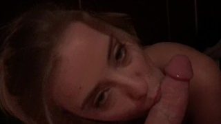 Haley Reed takes her boyfriends cum after a sensual blow job