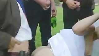 Bride Fucked Outdoors By More Than One Guy!