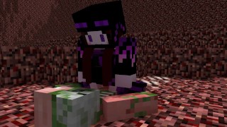 Minecraft Endie in the Nether [Endie X Zombie Pigman]