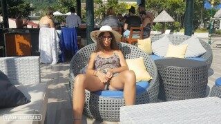 She walks naked up the stairs