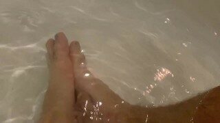 Guy show his perfect hairy feet