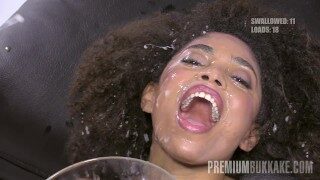 Premium Bukkake – Luna Corazon swallows 50 huge mouthful cum loads