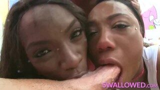 SWALLOWED Ana, Chanell and Skyler triple deepthroat time
