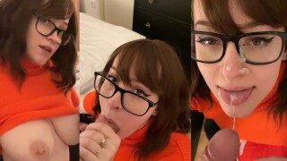 Jinkies! ;) blowjob in my Velma Cosplay