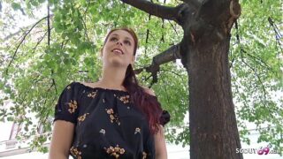 GERMAN SCOUT – SHY REDHEAD NATURAL COLLEGE TEEN SEDUCE TO FUCK AT PICKUP CASTING