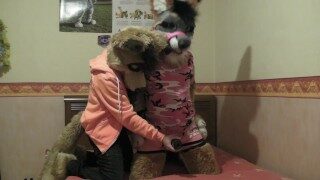 Fursuit bondage fleshlight fun