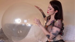 Transparent balloon kissing