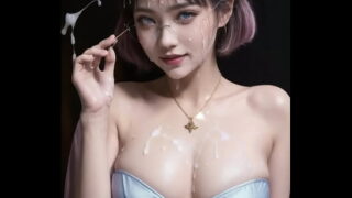 AI generated-28-Changsam Girl covered with cum (purple)