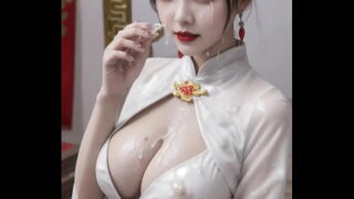 AI generated-29-Changsam Girl covered with cum (whtie black)