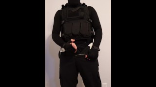 Military Man Strokes his Cock until He Cums