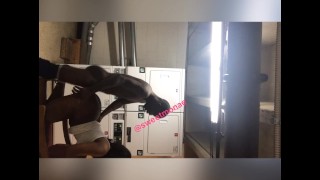 BBC FUCKING EBONY TEEN IN PUBLIC LAUNDROMAT!!