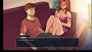 Milf Plaza Hentai porn game part 11 handjob on the couch